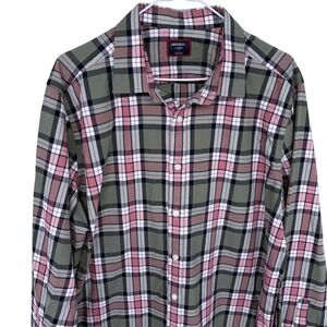 Plaid UNTUCKit Larson Flannel Shirt Mens XL Green‎ Pink 41890 Casual Button Up
